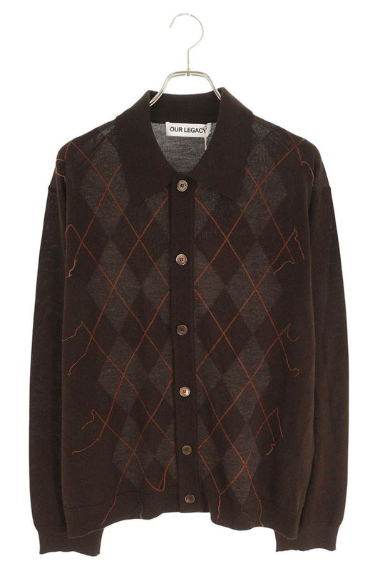 Our Legacy 25AW Wool Polo Cardigan Brown Size 50