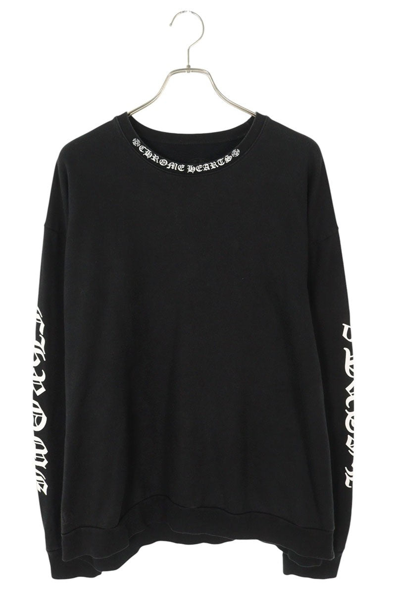 Chrome Hearts SWTSHRT PLVR Logo Print Crewneck Sweatshirt Black x White Size XL