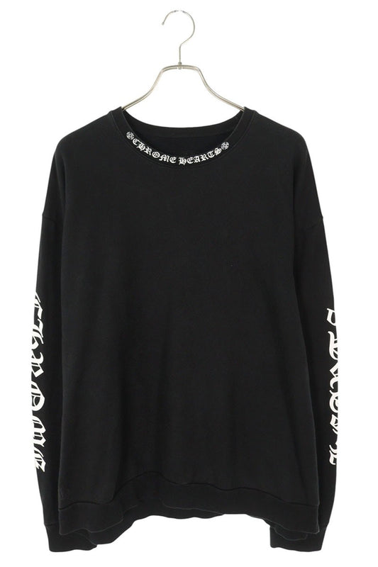 Chrome Hearts SWTSHRT PLVR Logo Print Crewneck Sweatshirt Black x White Size XL