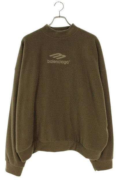 Balenciaga 23AW embroidery Logo Fleece Sweatshirt Brown Size XXS