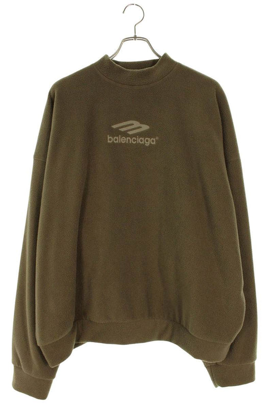 Balenciaga 23AW embroidery Logo Fleece Sweatshirt Brown Size XXS