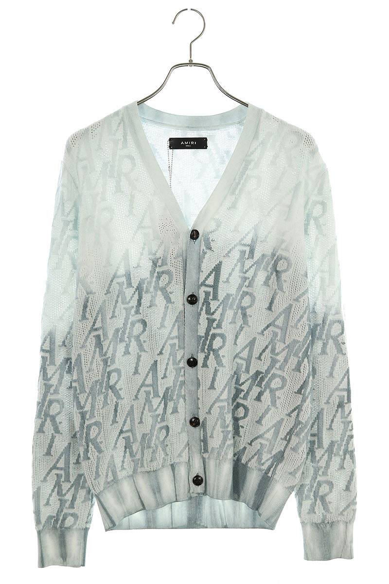 Amiri 24SS Logo All-Over Print Cardigan Blue Size S