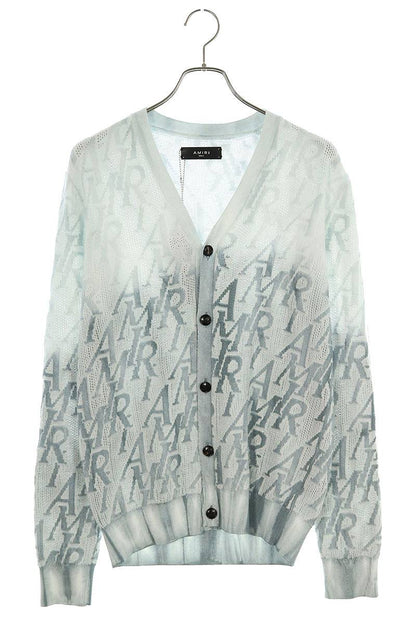 Amiri 24SS Logo All-Over Print Cardigan Blue Size S