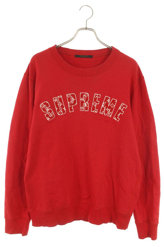 Supreme x Louis Vuitton 17AW LV Arc Logo Crewneck Sweatshirt Red Size XL