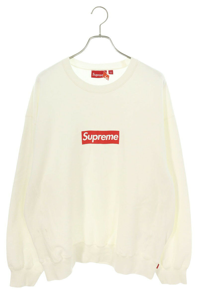 Supreme 25SS Washed Box Logo Crewneck Washed Logo Sweatshirt White Size XL