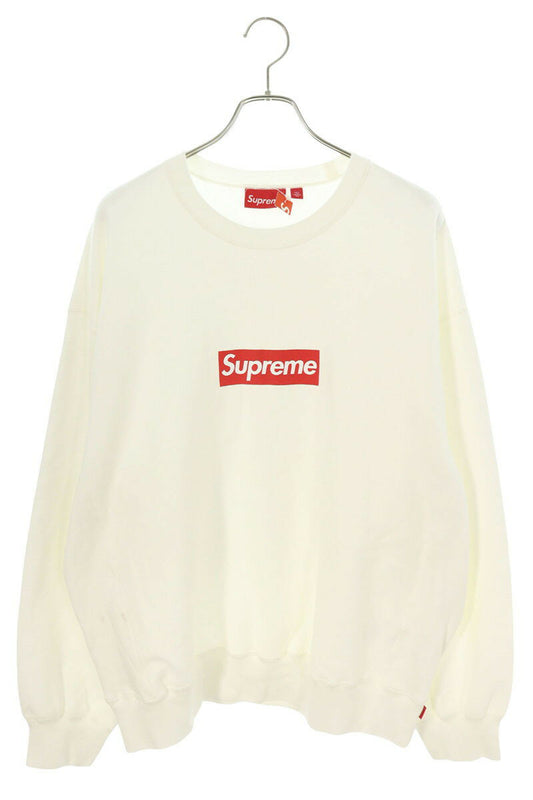 Supreme 25SS Washed Box Logo Crewneck Washed Logo Sweatshirt White Size XL