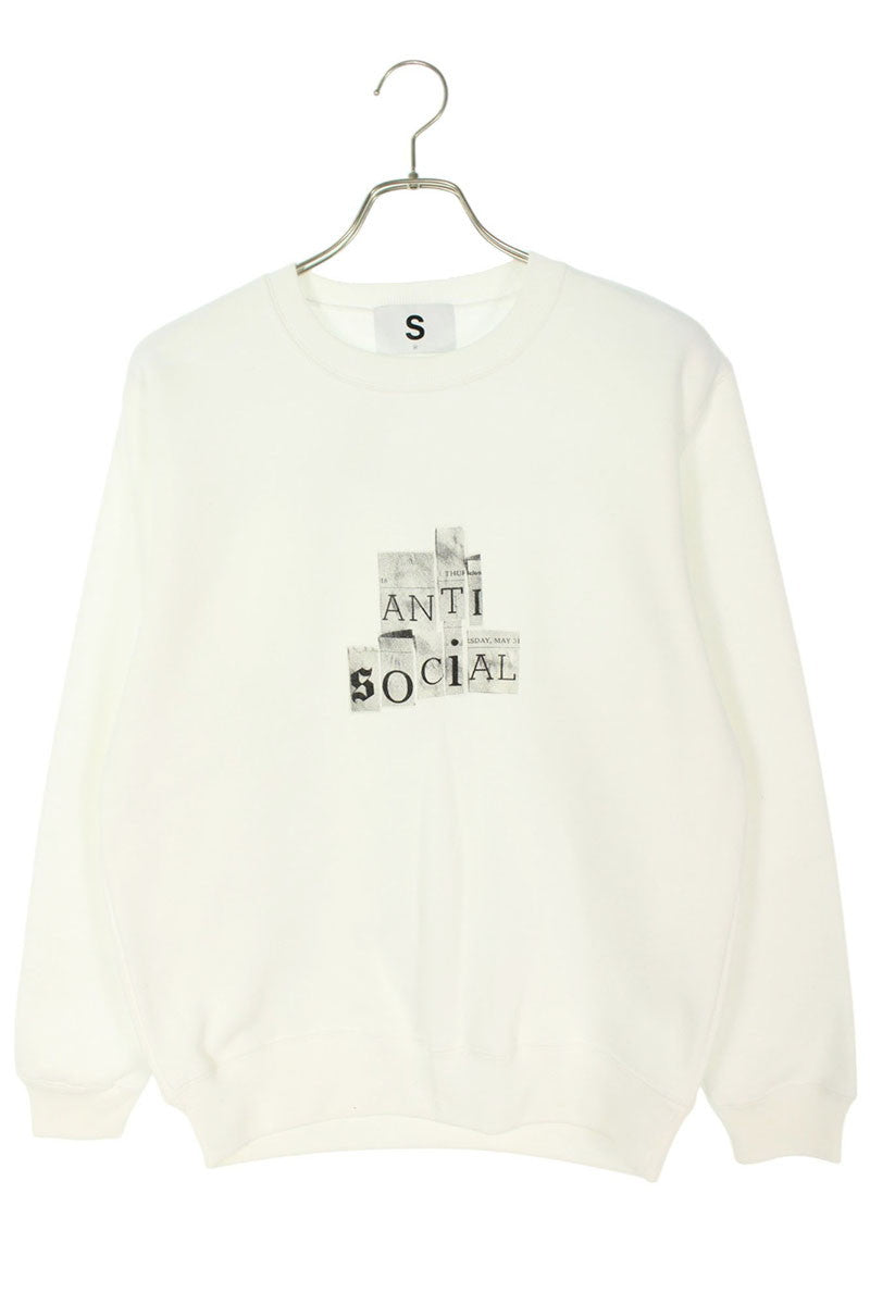 Anti Social Social Club x SEQUEL 23AW Logo Print Sweatshirt White Size S