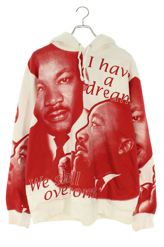Supreme 18SS MLK Hooded Sweatshirt White x Red Size L