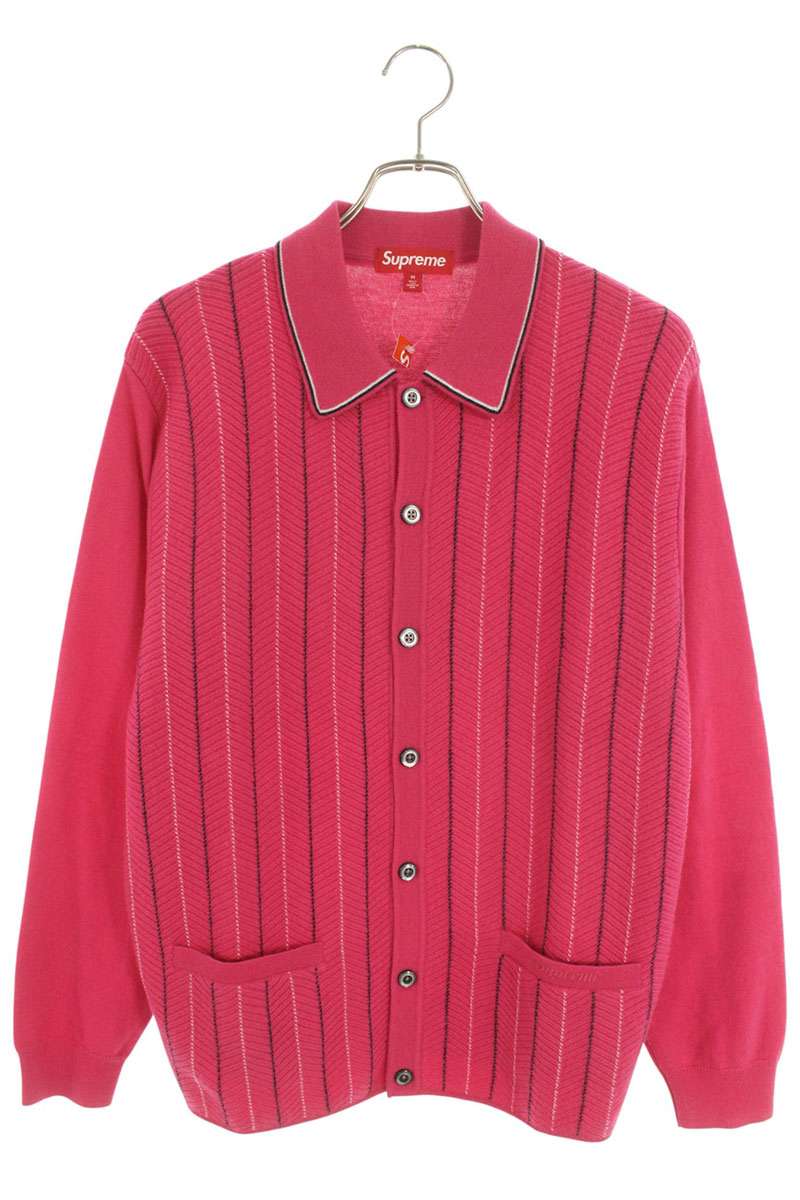 Supreme 25SS Herringbone Cardigan Pink Size M