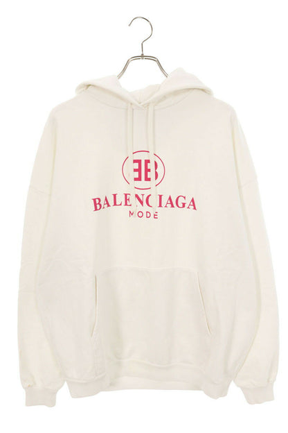 Balenciaga BB Logo Pullover Hoodie White x Pink Size XS