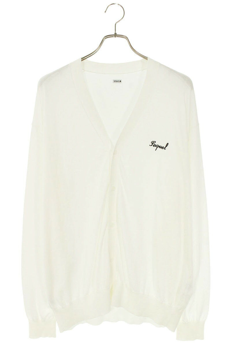 SEQUEL Logo Embroidered Knit Cardigan White Size L
