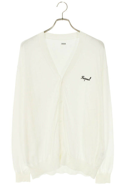 SEQUEL Logo Embroidered Knit Cardigan White Size L