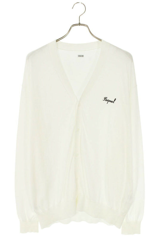 SEQUEL Logo Embroidered Knit Cardigan White Size L