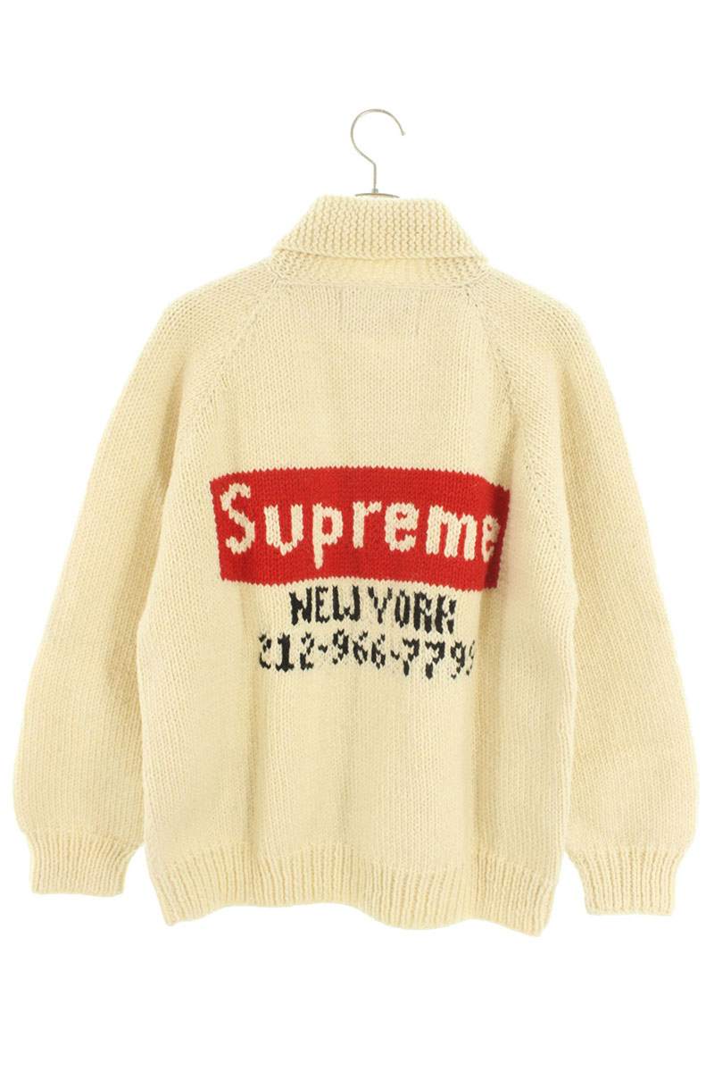 Supreme 22AW Box Logo Cowichan Sweater White Size M