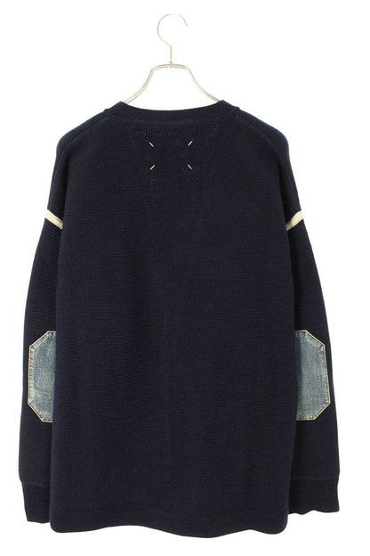 Maison Margiela Denim Elbow Patch Cardigan Blue Size M