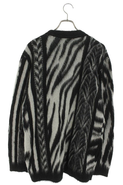 Saint Laurent Paris Knit Cardigan Black x White Size L