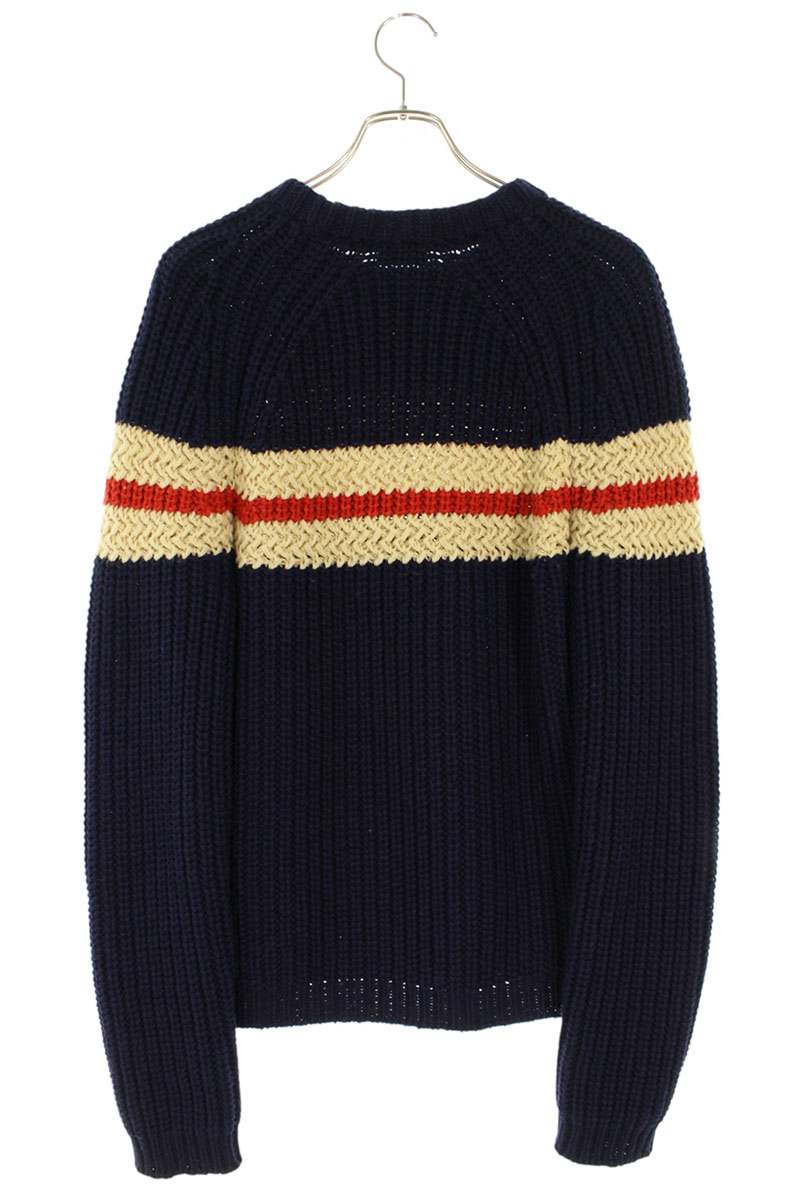 Saint Laurent Paris Striped Knit Sweater Blue Size S