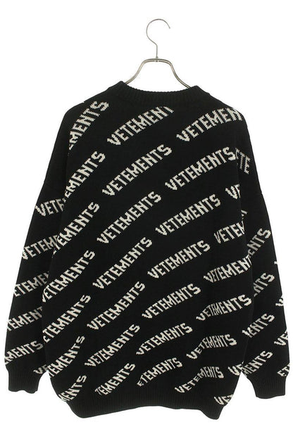 Vetements Logo Knit Sweater Black x White Size S