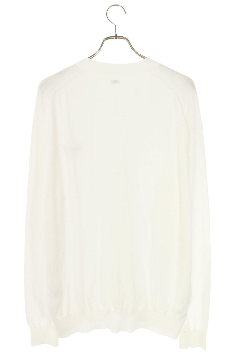 SEQUEL Logo Embroidered Knit Cardigan White Size L