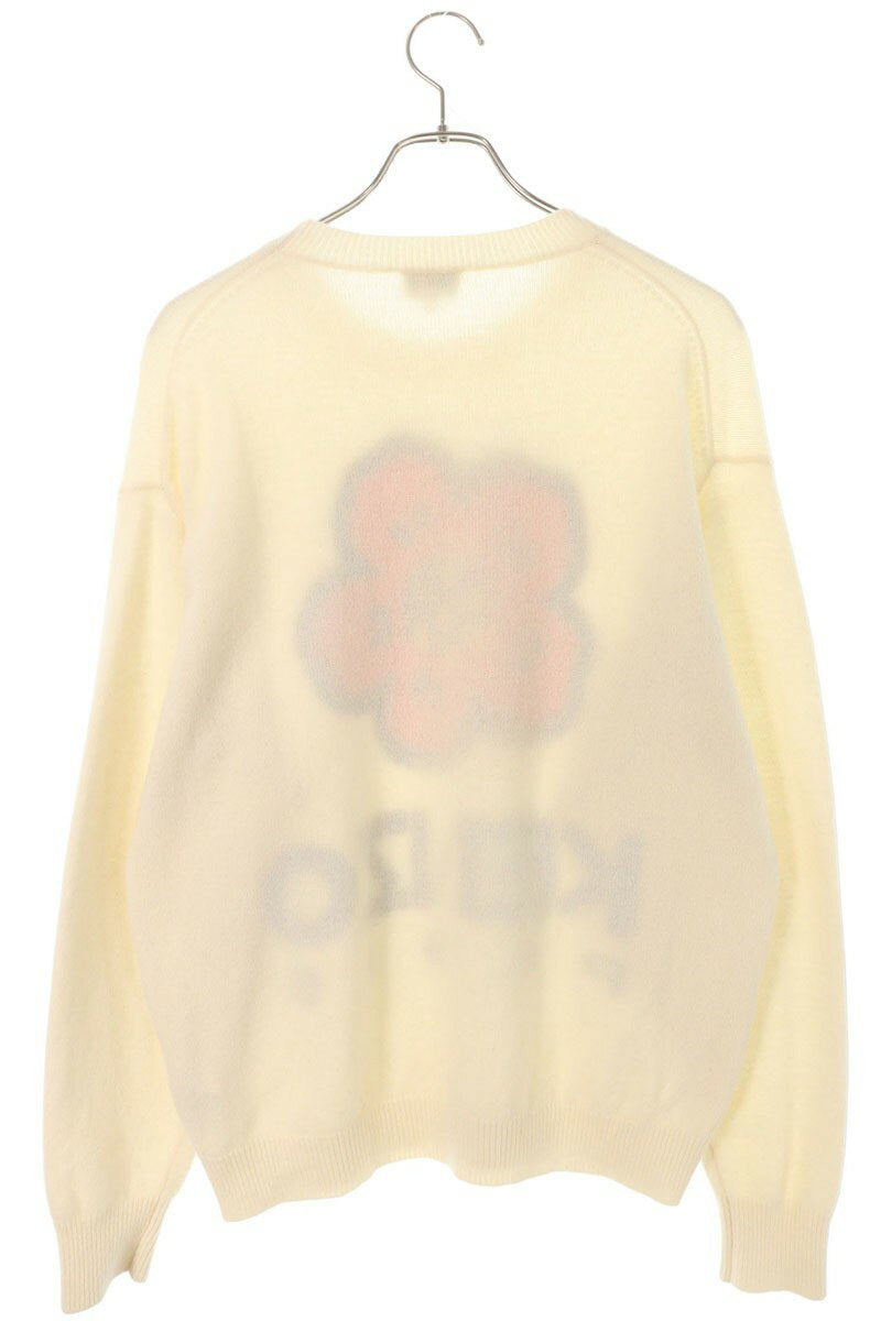 Kenzo Logo Knit Sweater White x Red Size M