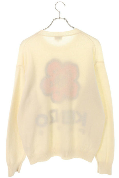 Kenzo Logo Knit Sweater White x Red Size M