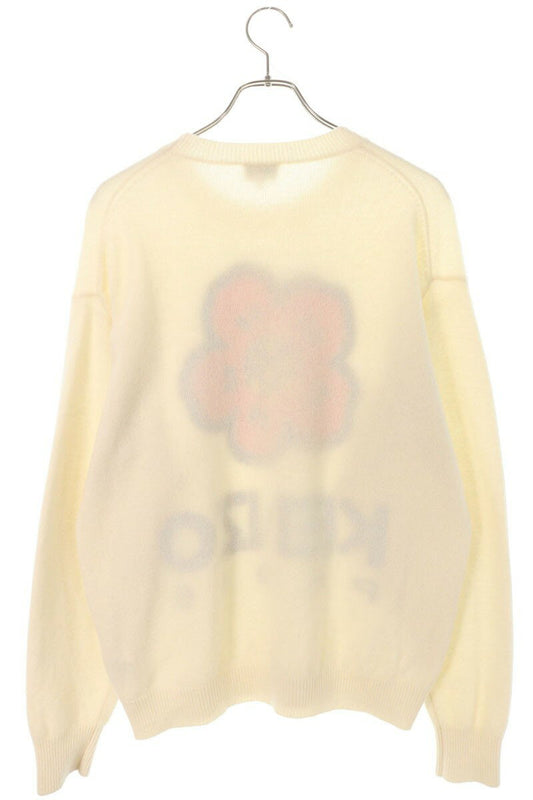 Kenzo Logo Knit Sweater White x Red Size M