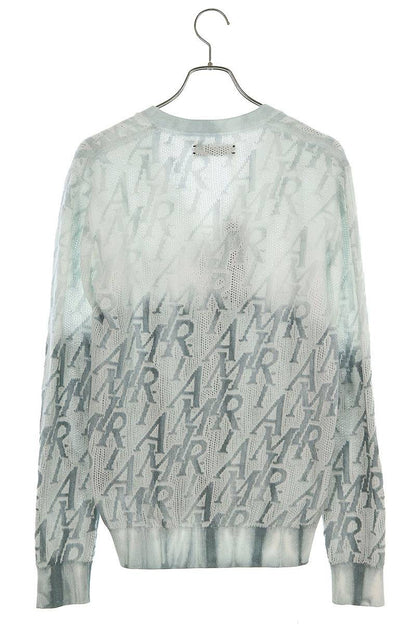 Amiri 24SS Logo All-Over Print Cardigan Blue Size S