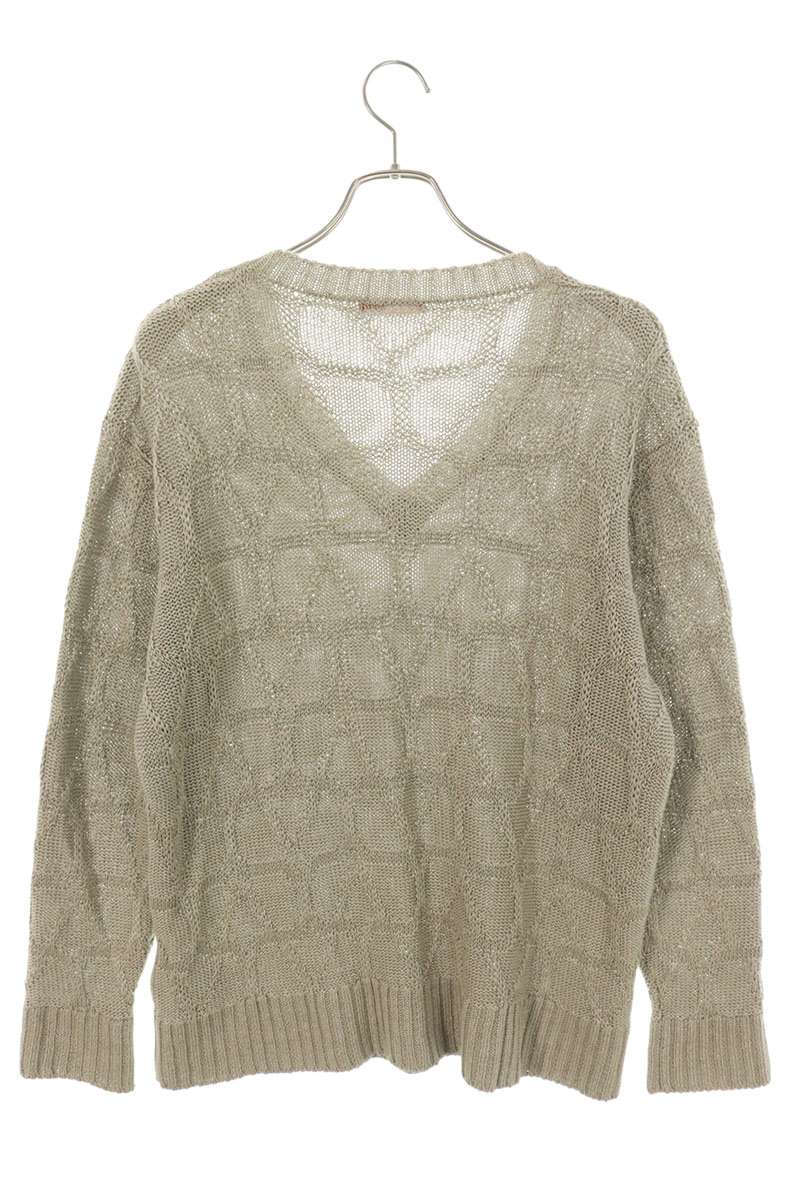 Valentino V-Neck Knit Sweater Beige Size XS