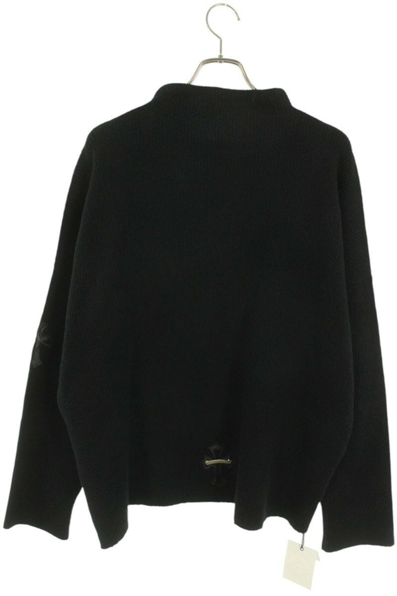 Vintage Chrome hearts Tops - Chrome Hearts High Neck Knit Sweater Black Size MED - Authentic Archive
