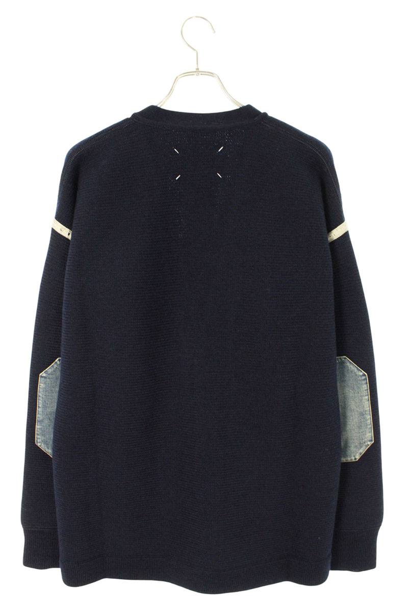 Maison Margiela Denim Elbow Patch Cardigan Blue Size S