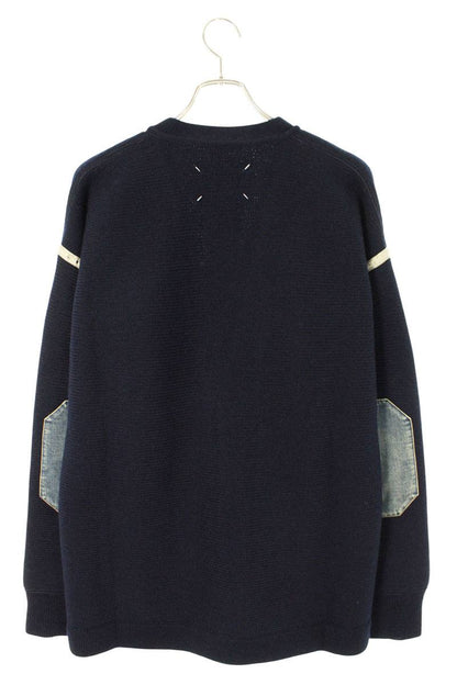 Maison Margiela Denim Elbow Patch Cardigan Blue Size S