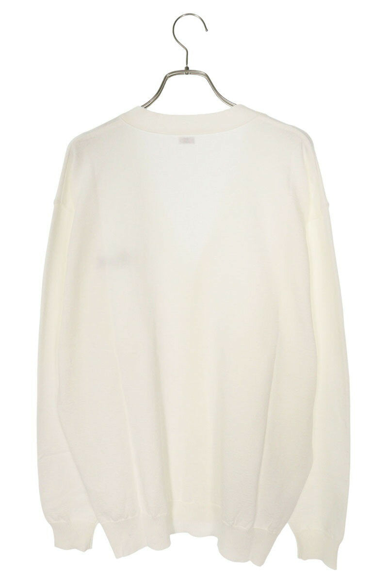 SEQUEL 23AW Logo Embroidered Knit Cardigan White Size L