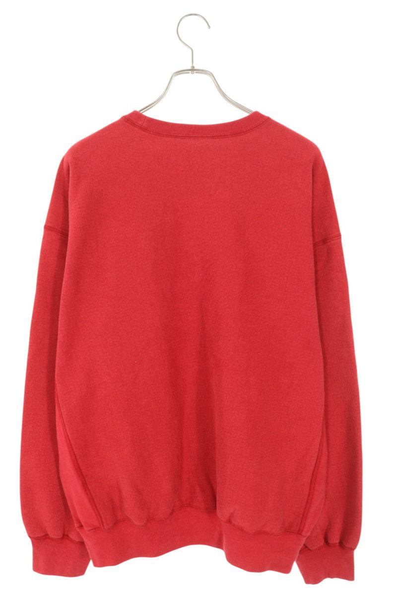 Supreme 25SS Washed Box Logo Crewneck Washed Logo Sweatshirt Red Size XL