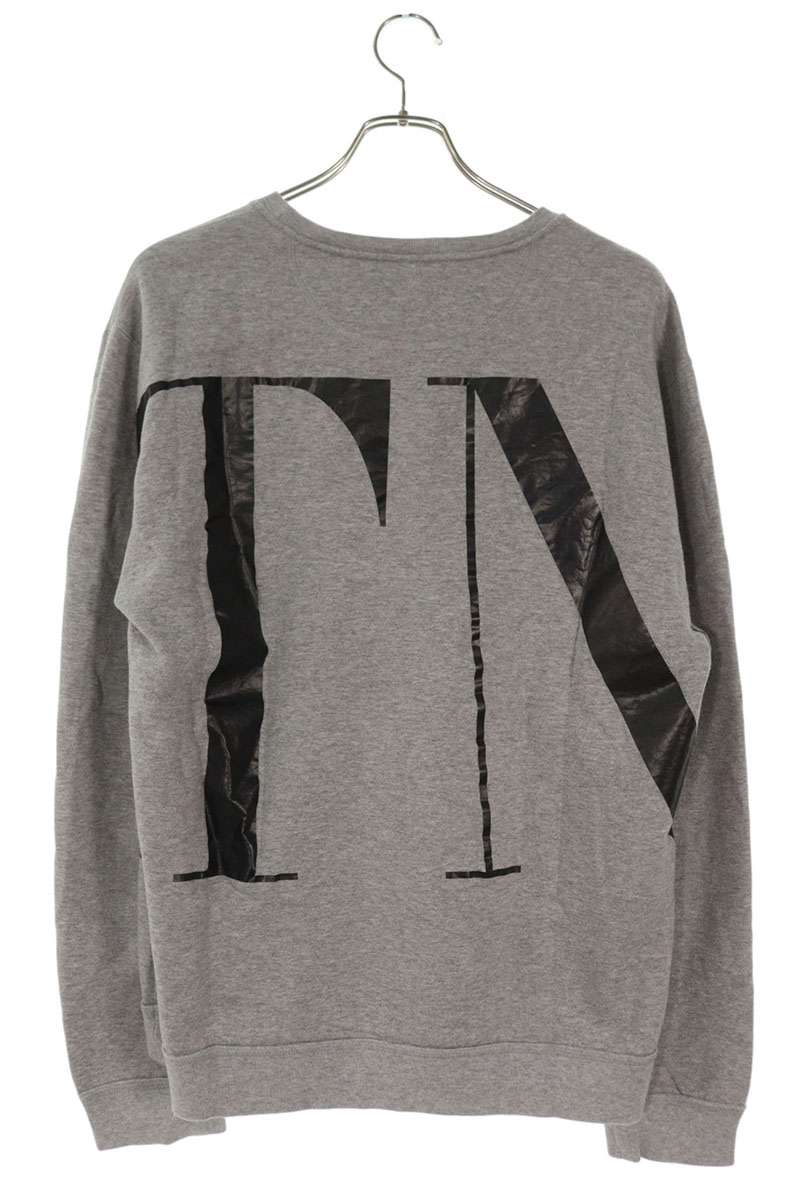 Valentino VLTN Logo Print Crewneck Sweatshirt Gray Size XL