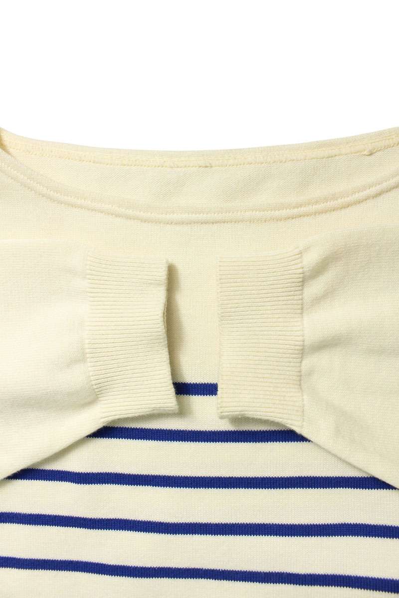 Vintage Kapital Tops - Kapital 12G Bone Sleeve Panel Border Knit K2503KN124 Off White L - Authentic Archive