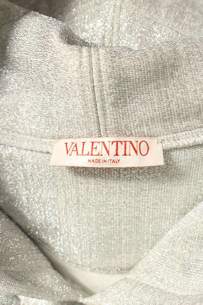Valentino Logo Pullover Hoodie Silver Size M