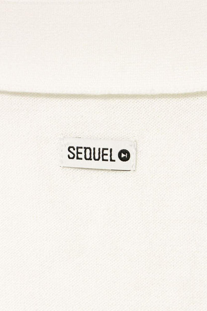 SEQUEL Logo Embroidered Knit Cardigan White Size L
