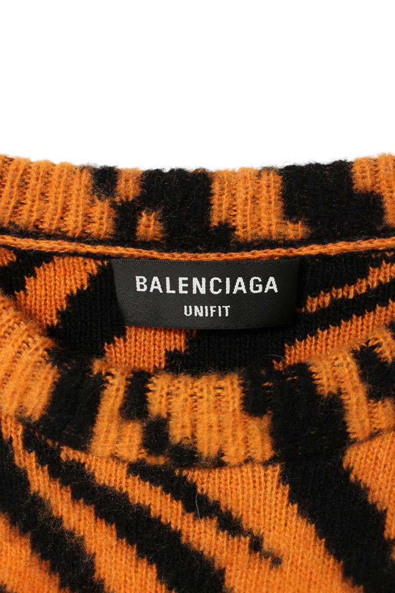 Balenciaga Cashmere Knit Sweater Orange x Black Size S