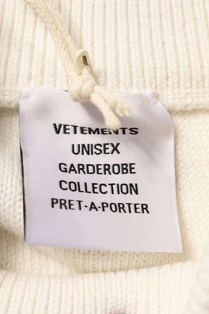 Vetements 25SS Single Logo Knit Sweater White Size XS