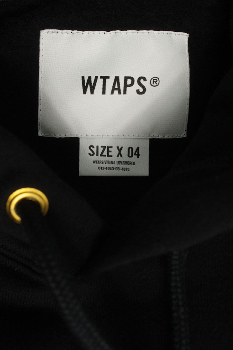 Vintage Wtaps Tops - WTAPS 25AW Logo Fleece-Lined Hoodie Black Size XL - Authentic Archive