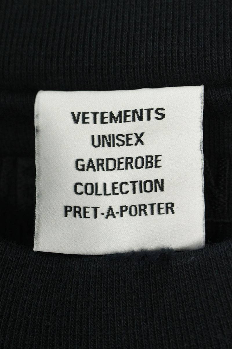 Vetements 23AW BLACK Distressed Sweatshirt Black Size XS
