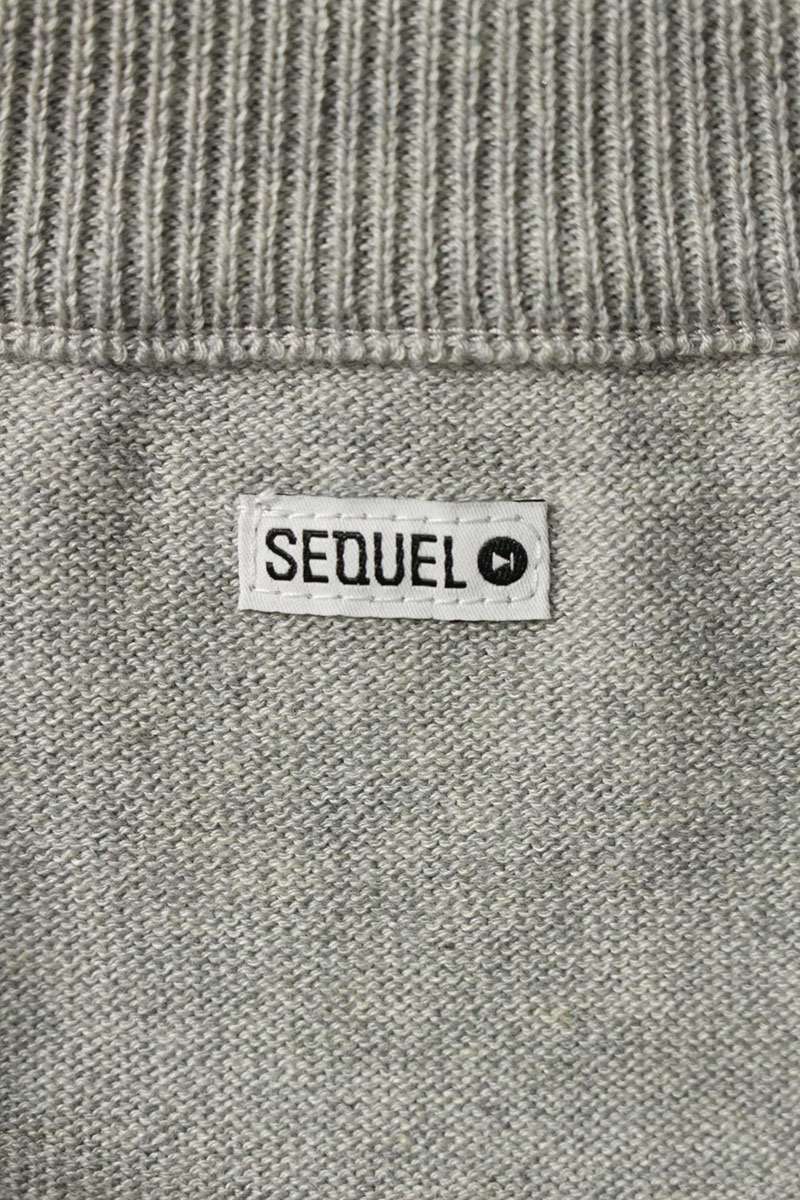 SEQUEL 24SS Logo Embroidered Knit Sweater Gray Size XL