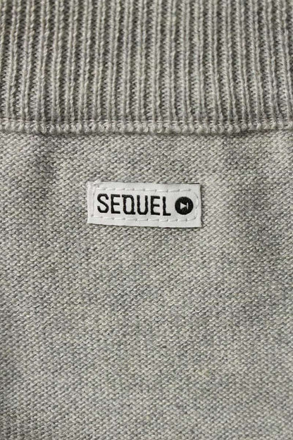 SEQUEL 24SS Logo Embroidered Knit Sweater Gray Size XL