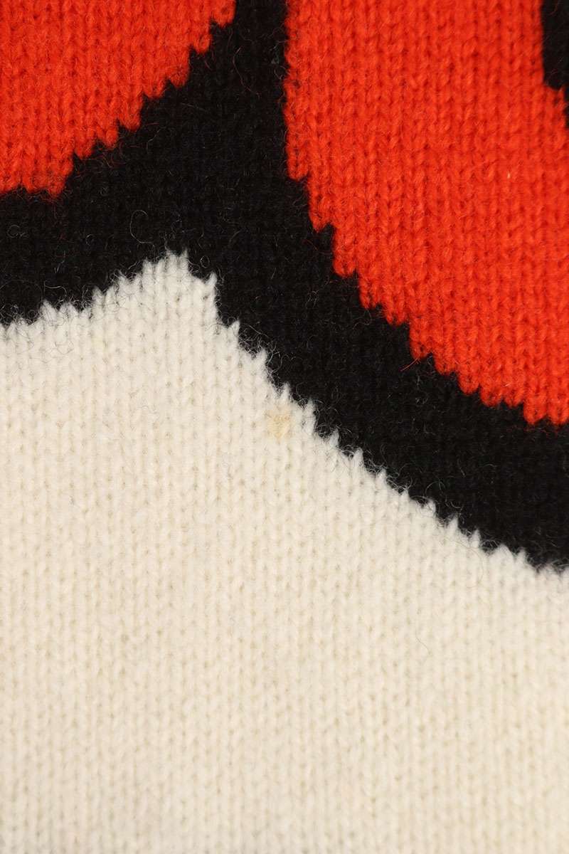 Kenzo Logo Knit Sweater White x Red Size M