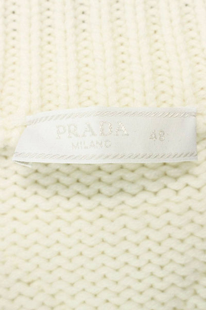 Prada V-Neck Cashmere Knit Sweater White Size M