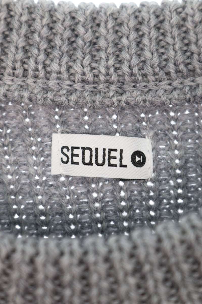 SEQUEL 23AW Logo Knit Sweater Gray Size S