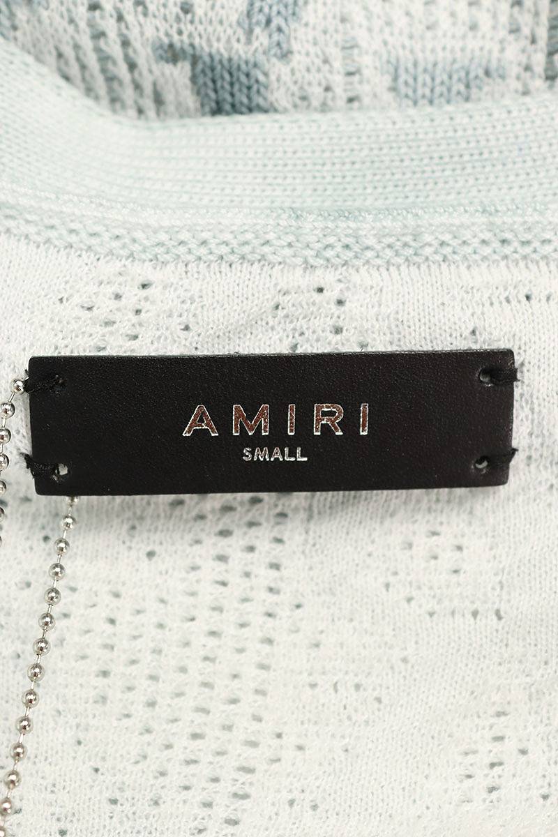 Amiri 24SS Logo All-Over Print Cardigan Blue Size S