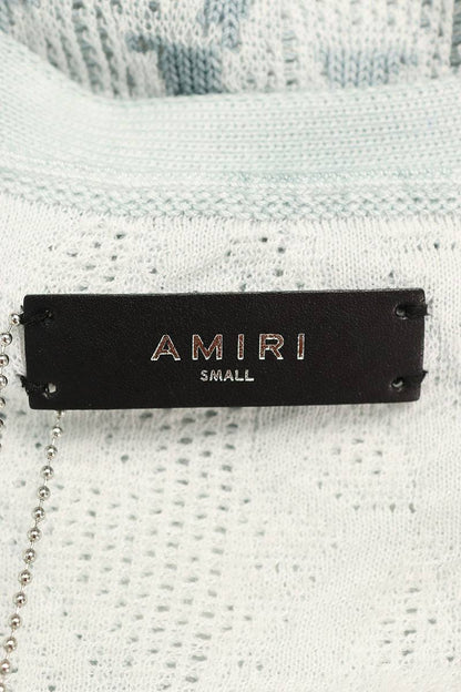 Amiri 24SS Logo All-Over Print Cardigan Blue Size S