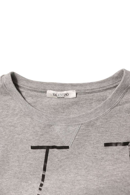 Valentino VLTN Logo Print Crewneck Sweatshirt Gray Size XL