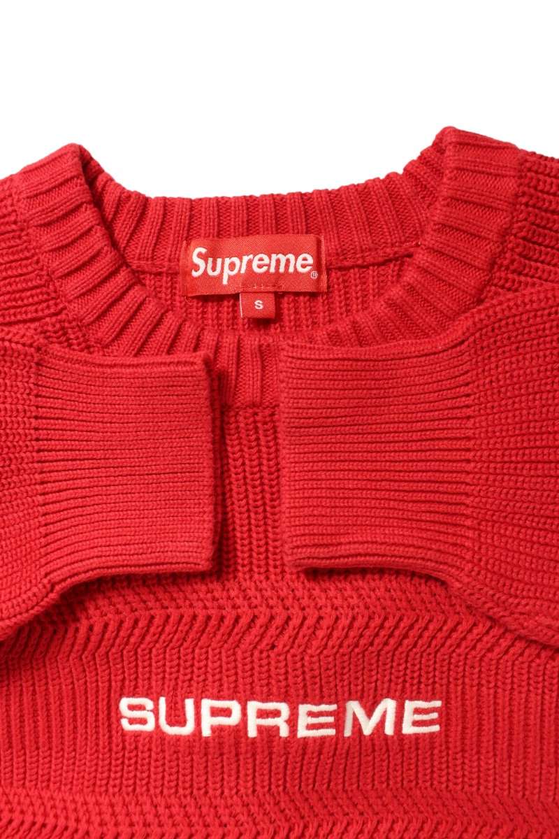 Supreme 18SS Chest Stripe Raglan Sweater Red Size S